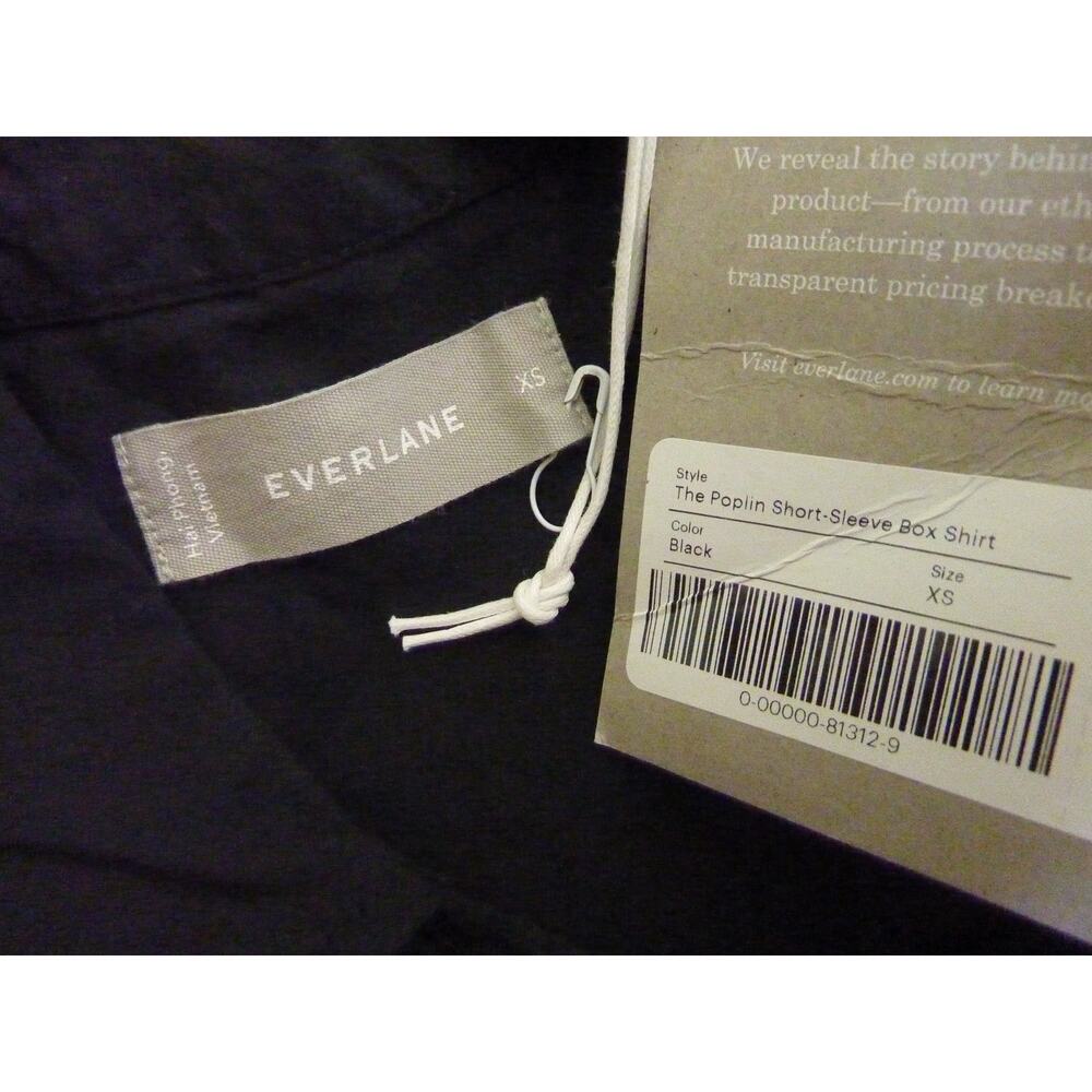NWT Everlane Black Oversized Poplin Long Sleeve Button Down Shirt XS - Picture 5 of 6